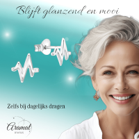 Zilveren Hartslag Oorstekers &acirc;&euro;&ldquo; 7x7mm 925 Zilver Symbool - Heartbeat-7mm - Dames