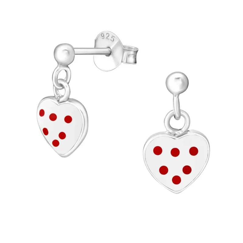 Zilveren Hartjes Oorstekers met Hangertje &acirc;&euro;&ldquo; 925 Zilver Meerdere Kleuren - Hart-Wi