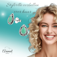 Zilveren Bali Druppel Oorbellen Geoxideerd Emaille &acirc;&euro;&ldquo; 9x6mm 925 Zilver - Zwart -