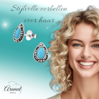 Zilveren Bali Druppel Oorbellen Geoxideerd Emaille &acirc;&euro;&ldquo; 9x6mm 925 Zilver - Zwart -