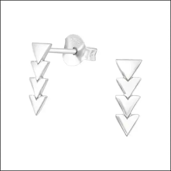 Zilveren Driehoek Oorbellen Geometrisch &acirc;&euro;&ldquo;  925 Zilver - Zilver-10x3mm -