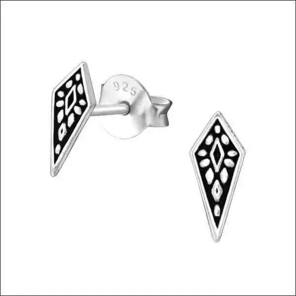 Zilveren Bali Oorbellen Puntig Geoxideerd &acirc;&euro;&ldquo; 9x4mm 925 Zilver - Dames