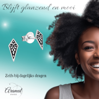 Zilveren Bali Oorbellen Puntig Geoxideerd &acirc;&euro;&ldquo; 9x4mm 925 Zilver - Dames
