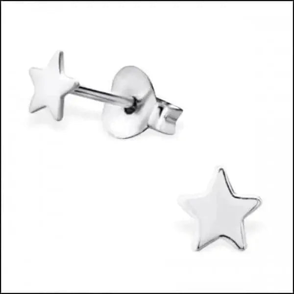Zilveren Ster Oorbellen Sterretjes &acirc;&euro;&ldquo; 925 Zilver Meerdere Maten - Shimmer/Blauw-6m