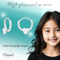 Zilveren Kinder Oorringen Hart Zirkonia &acirc;&euro;&ldquo; 10mm 925 Zilver -
