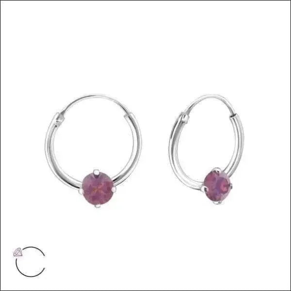 Zilveren Kinder Oorringen Zirkonia &acirc;&euro;&ldquo; 12mm 925 Zilver Meerdere Kleuren - Opaal Lic