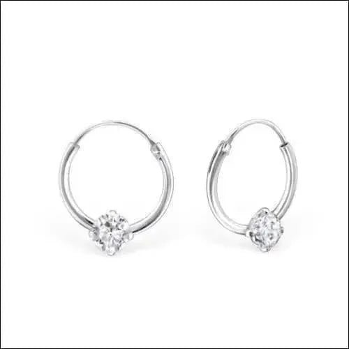 Zilveren Kinder Oorringen Zirkonia &acirc;&euro;&ldquo; 12mm 925 Zilver Meerdere Kleuren - Bruin -
