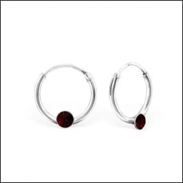 Zilveren Kinder Oorringen met Kristallen &acirc;&euro;&ldquo; 12mm 925 Zilver - Transparant -