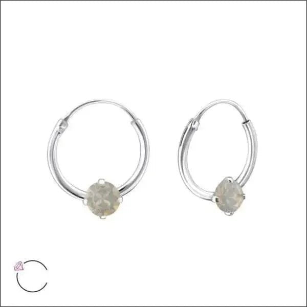 Zilveren Kinder Oorringen Zirkonia &acirc;&euro;&ldquo; 12mm 925 Zilver Meerdere Kleuren - Opaal Lic