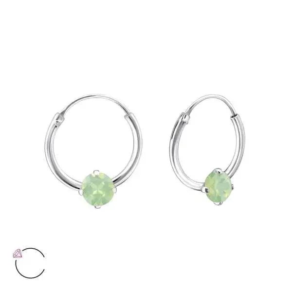 Zilveren Kinder Oorringen Zirkonia &acirc;&euro;&ldquo; 12mm 925 Zilver Meerdere Kleuren - Opaal Chr