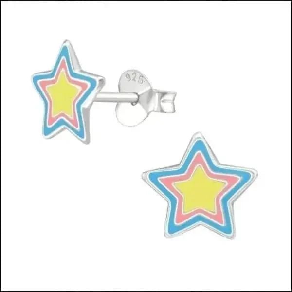 Zilveren Ster Oorbellen Sterretjes &acirc;&euro;&ldquo; 925 Zilver Meerdere Maten - Emaille-8mm -
