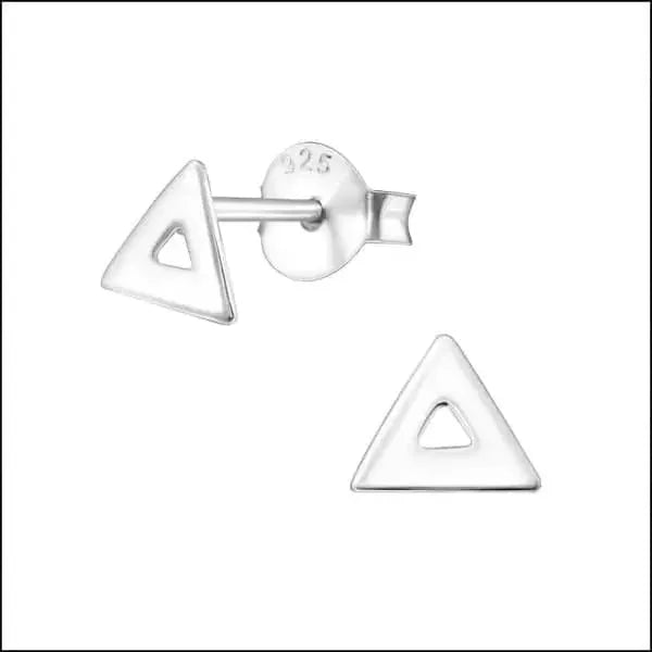 Zilveren Driehoek Oorbellen Geometrisch &acirc;&euro;&ldquo;  925 Zilver - Zilver Mat-9mm -