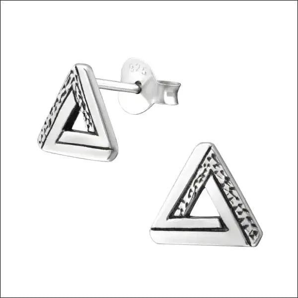 Zilveren Driehoek Oorbellen Geometrisch &acirc;&euro;&ldquo;  925 Zilver - oog van Ra-7x6mm -