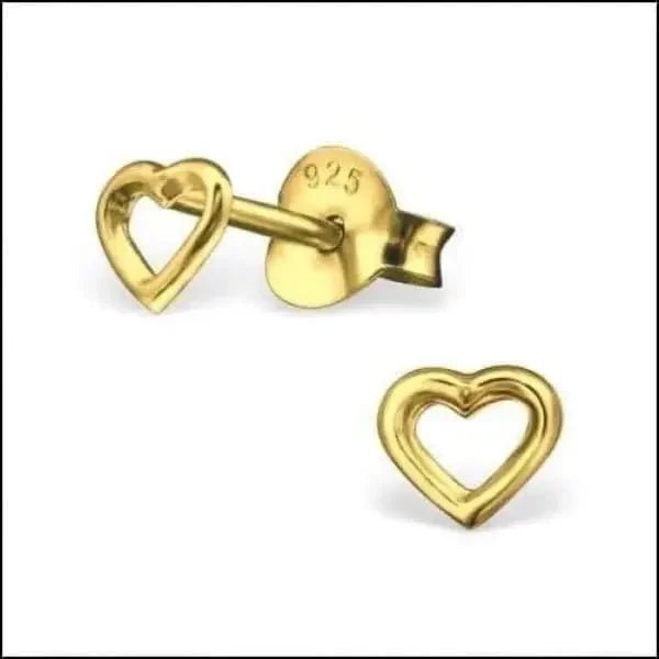 Zilveren Hartje Oorstekers &acirc;&euro;&ldquo; 925 Zilver -Emaille - Zilver goldplating-4mm -