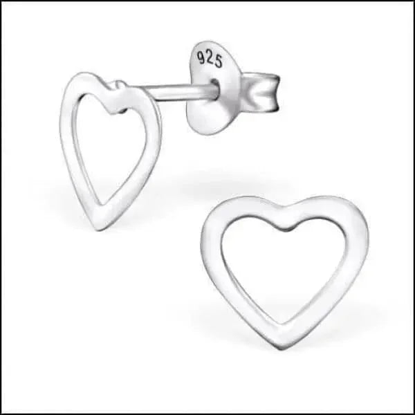 Zilveren Hartje Oorstekers &acirc;&euro;&ldquo; 925 Zilver -Emaille - Zilver-8x7mm -