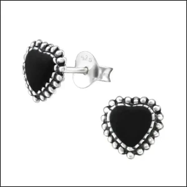 Zilveren Hartje Oorstekers &acirc;&euro;&ldquo; 925 Zilver -Emaille - Rood/Glitter-5mm -