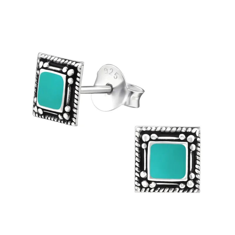 Zilveren Bali Oorstekers Geoxideerd &acirc;&euro;&ldquo; 8mm 925 Zilver Etnisch Boho Design - Vierka