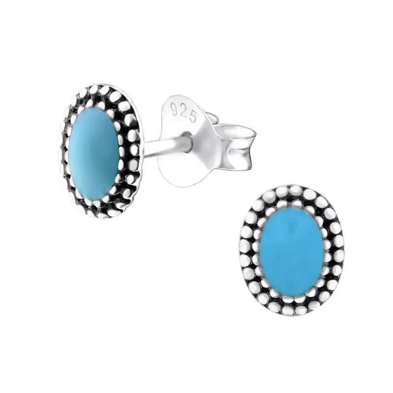 Zilveren Bali Oorstekers Geoxideerd &acirc;&euro;&ldquo; 8mm 925 Zilver Etnisch Boho Design - Ovaal-