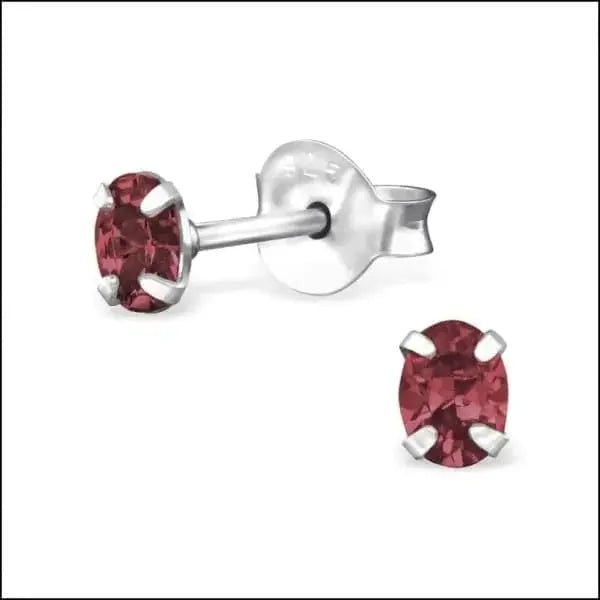 Zilveren Ovale Zirkonia Oorstekers &acirc;&euro;&ldquo; Meerdere Kleuren & Maten 925 Zilver - 4x