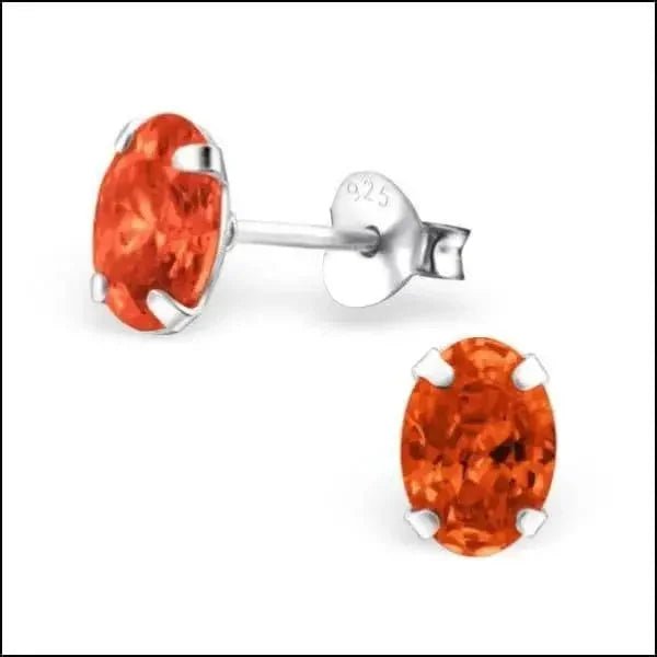 Zilveren Ovale Zirkonia Oorstekers &acirc;&euro;&ldquo; Meerdere Kleuren & Maten 925 Zilver - 7x