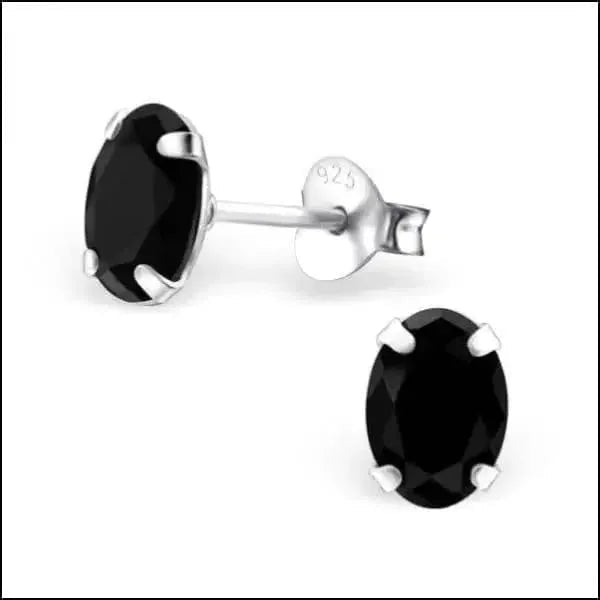 Zilveren Ovale Zirkonia Oorstekers &acirc;&euro;&ldquo; Meerdere Kleuren & Maten 925 Zilver - 7x