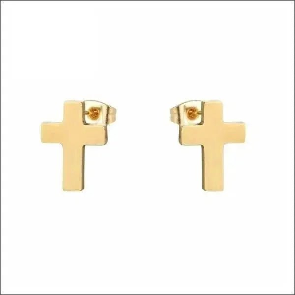 RVS Kruisjes Oorstekers &acirc;&euro;&ldquo; Diverse Kleuren & Maten 316L Staal - Zwart-7x10mm -
