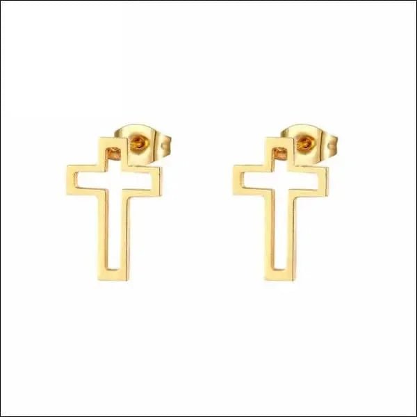 RVS Kruisjes Oorstekers &acirc;&euro;&ldquo; Diverse Kleuren & Maten 316L Staal - Zwart-7x10mm -
