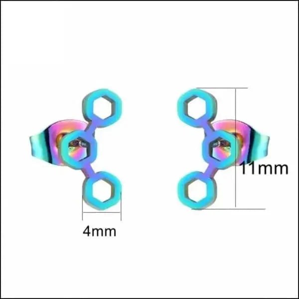 Stalen Zeshoek Oorstekers &acirc;&euro;&ldquo; Meerdere Modellen & Kleuren RVS Geometrisch - Mul