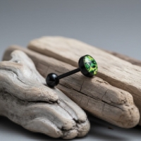 Zwarte Bioplast Tongpiercing hem en haar - Spiraal -