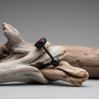 Zwarte Bioplast Tongpiercing hem en haar - Ster-Geel -