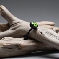 Zwarte Bioplast Tongpiercing hem en haar - Voetbal -