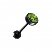 Zwarte Bioplast Tongpiercing hem en haar - YingYang -