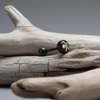 Zwarte Bioplast Tongpiercing hem en haar - Ster -