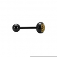 Bioplast Tongpiercing met Dierenhuid Motief - Panter-Oranje/Bruin -