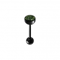 Bioplast Tongpiercing met Dierenhuid Motief - Spots-Oranje -