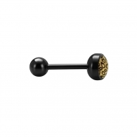 Bioplast Tongpiercing met Dierenhuid Motief - Spots-Bruin -