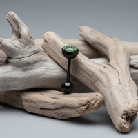 Bioplast Tongpiercing met Dierenhuid Motief - Spots-Bruin -