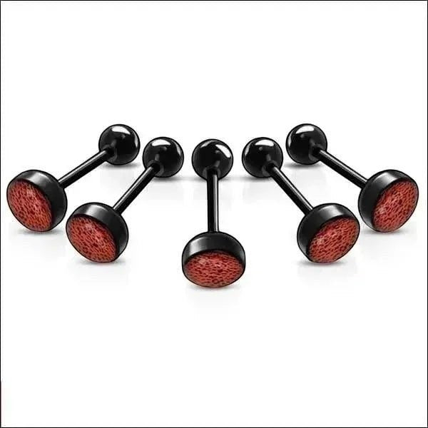 Bioplast Tongpiercing met Dierenhuid Motief - Spots-Rood -