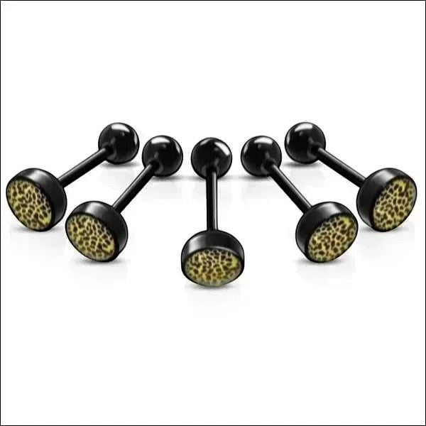 Bioplast Tongpiercing met Dierenhuid Motief - Spots-Geel -