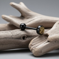 Bioplast Tongpiercing met Dierenhuid Motief - Spots-Geel -