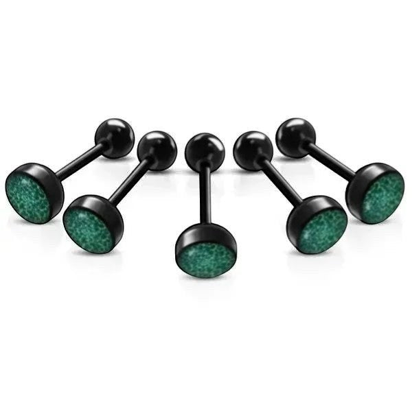 Bioplast Tongpiercing met Dierenhuid Motief - Spots-Groen -