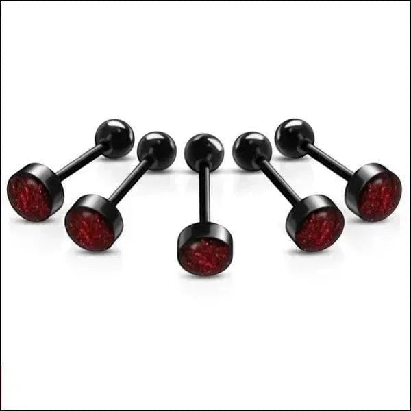 Zwarte Glitter Tongpiercing - Bioplast piercing - Rood -