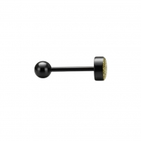 Zwarte Glitter Tongpiercing - Bioplast piercing - Paars -