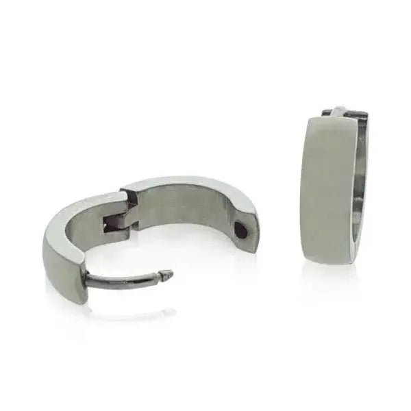 Stalen Huggie Oorringen 14mm RVS Unisex - Sterren-14x4mm -
