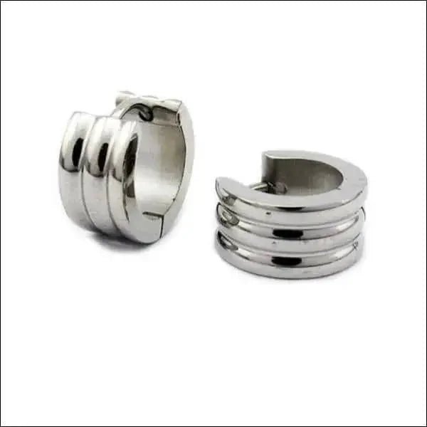 Stalen Huggie Oorringen 14mm RVS Unisex - Roze-shimmer-14x6mm -