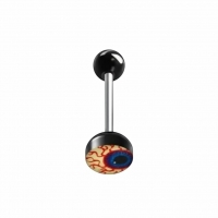 Stalen tongpiercing met acryl logo - Piraat -