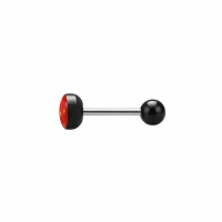 Stalen tongpiercing met acryl logo - Biljartbal-8 -