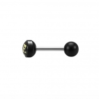 Stalen tongpiercing met acryl logo - Gezicht -