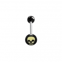 Stalen tongpiercing met acryl logo - Kruis-Rood -