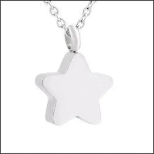 Stervormige Stalen Ashanger &acirc;&euro;&ldquo; Gedenksieraad Zonder Ketting - Vingerafdruk-2cm - U